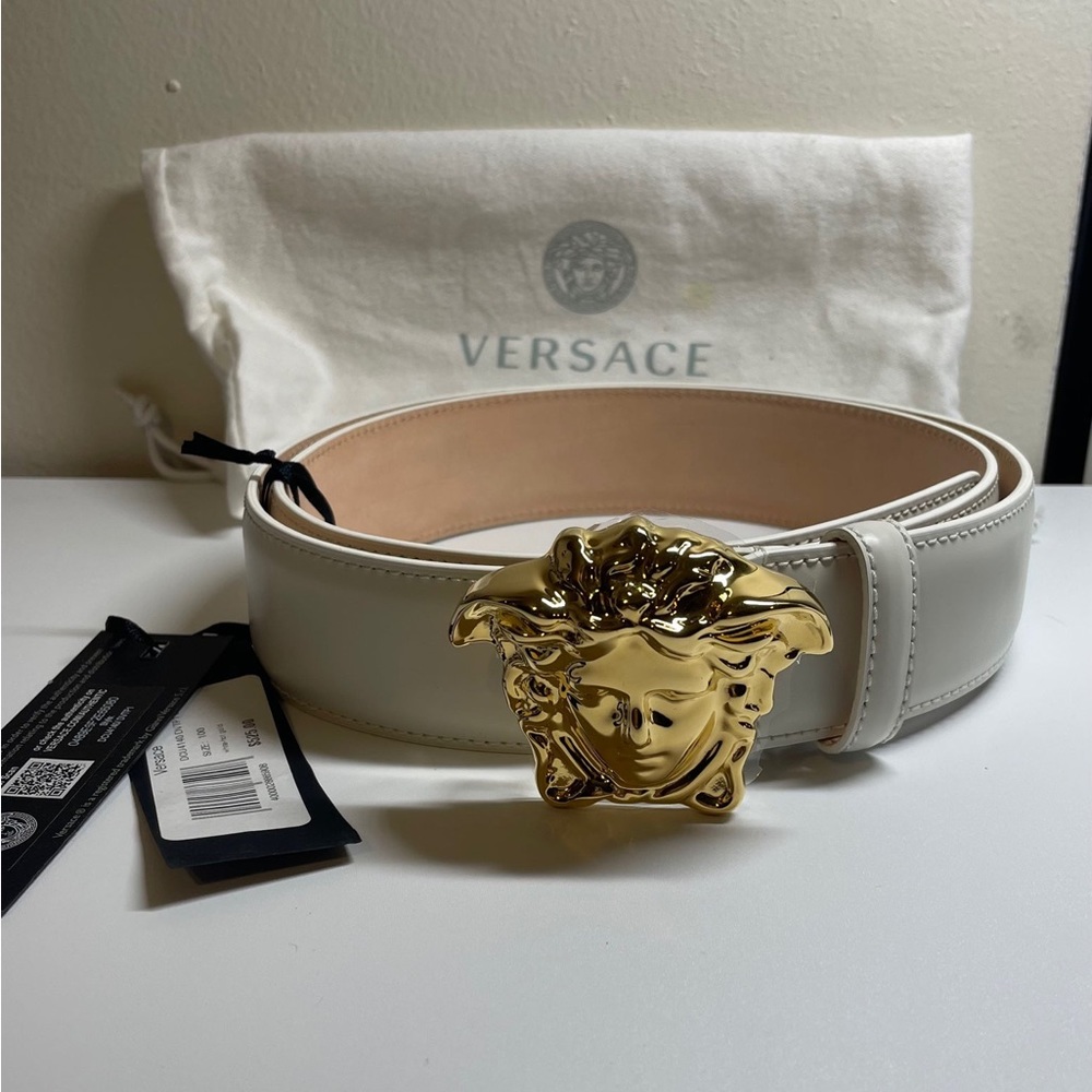 Versace belt size small white/gold